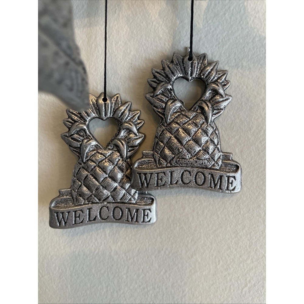 Vintage Carson Metal Wind Chime USA Made Pineapple Welcome Hospitality Decor - Picture 6 of 16